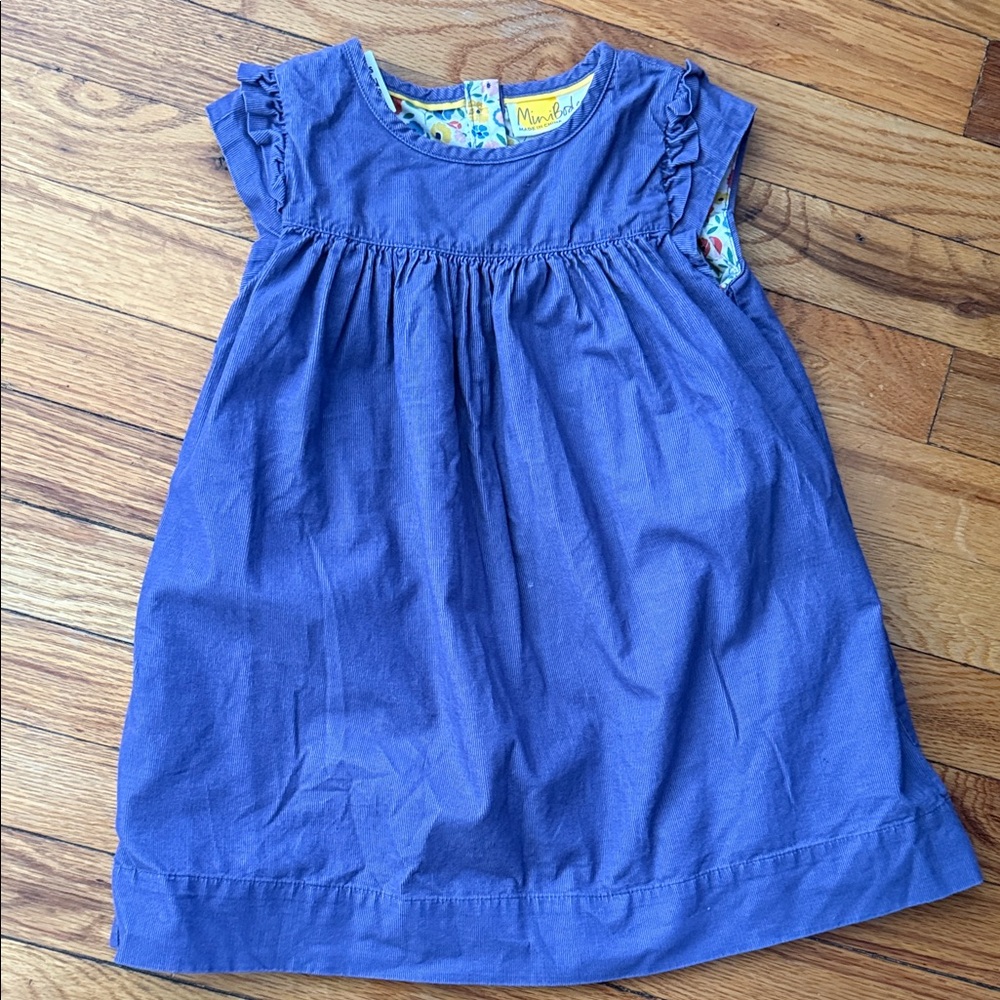 Mini Boden Blue Corduroy Dress
